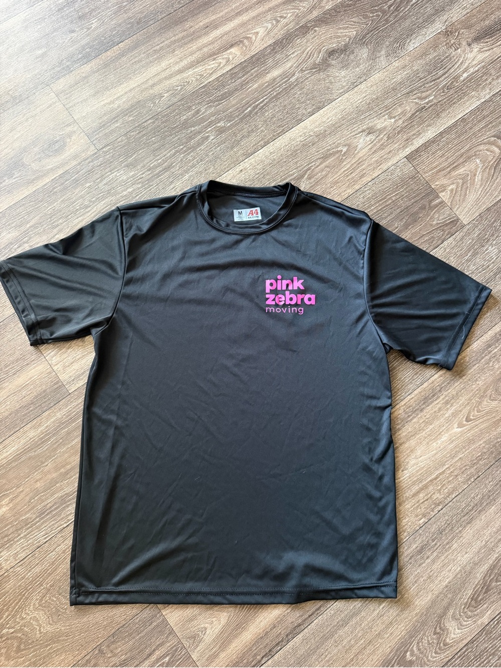 Pink Zebra Black Logo Tee Pink Writing